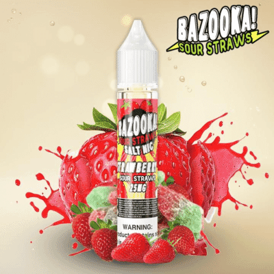 Strawberry By Bazooka Sour Straws E-Liquid Flavors 30ML Bazooka E-Liquid's - 1