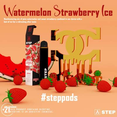 WATERMELON STRAWBERRY ICE By Step Disposable 1500 Puff Jusaat E-Liquid's - 2