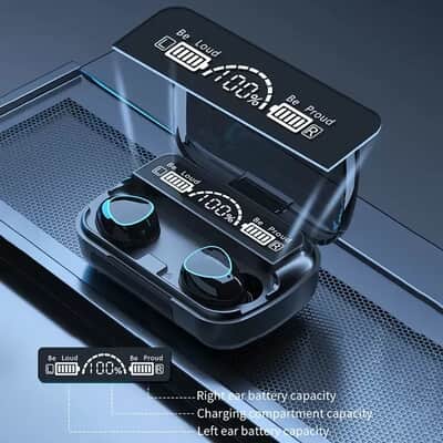 M10 Wireless Bluetooth Headset with Charge Box for Phone Noise Cancelling Mic Earbuds Wireless Headphones Bluetooth Earphones